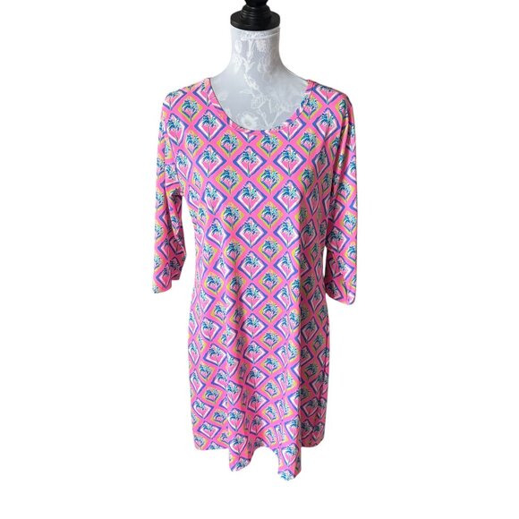 Lulu-B Womens Athletic Dress Long Sleeve Colorful Pink UPF 50+ Large NWT - Picture 1 of 7